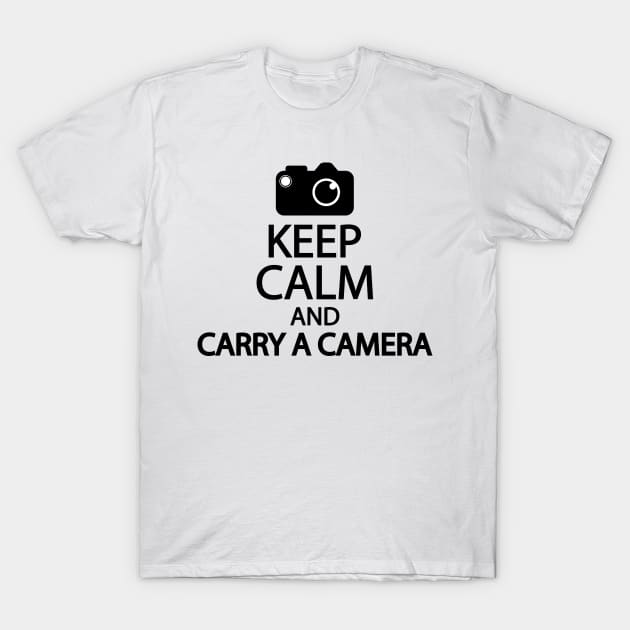 Keep calm and carry a camera T-Shirt by Geometric Designs